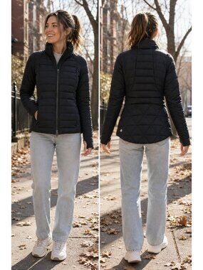 LULULEMON Fluffed Up Jacket Black Goose Down Full Zip Water Wind Resistant 6